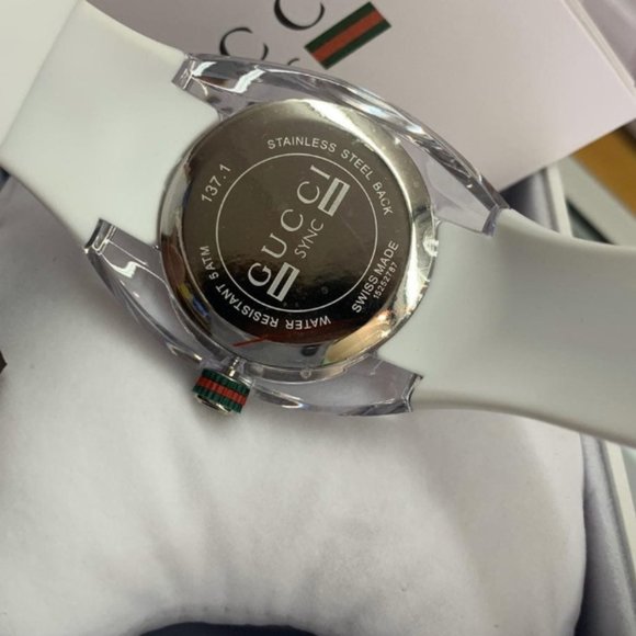 NEW!! GUCCI WHITE 46MM MEN'S WATCH! W/ BOX!! - Picture 4 of 6